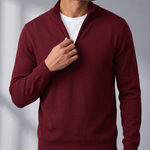 Men's Quarter Zip Sweater – Adjustable Stand Collar – image 5