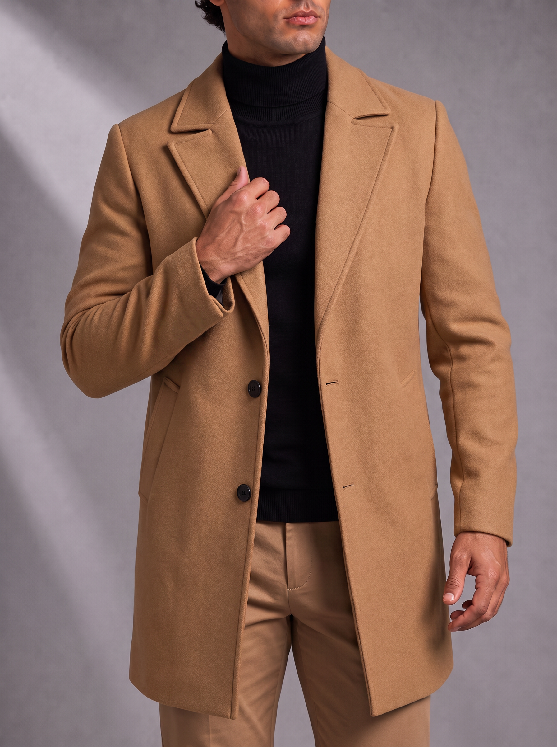 Men's Overcoat – Fully Lined, Single-Breasted – image 2