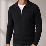 Men's Waffle Quarter Zip – Stand Collar, Fitted Cut – image 2