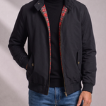 Men's Zip Bomber Jacket – Stand Collar, Contrast Lining