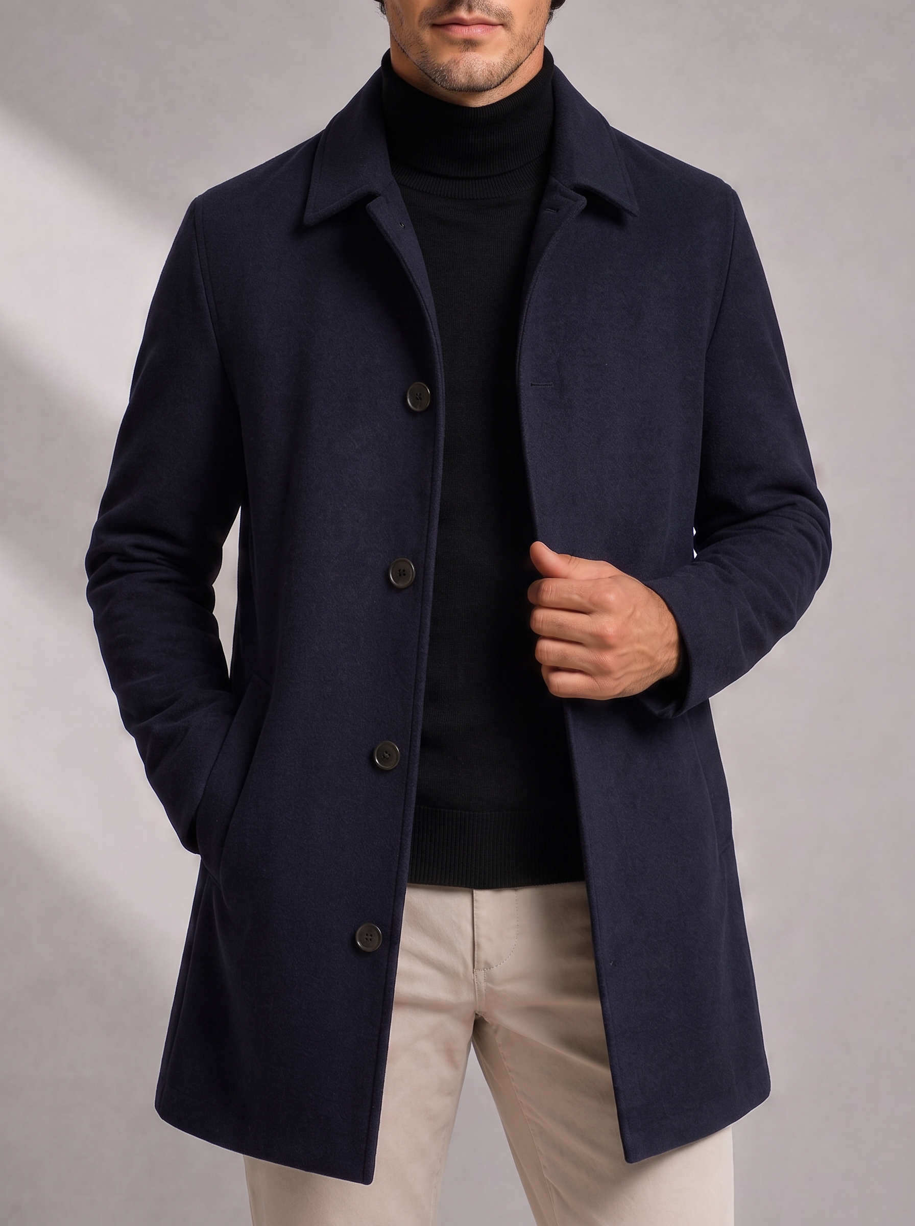Men's Trench Coat – Slim Tailored Silhouette – image 4