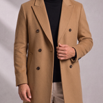 Men's Double-Breasted Overcoat – Longline, Peaked Lapels