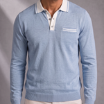 Men's Long Sleeve Polo – Structured Collar, Contrast Trim – image 4
