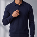 Men's Polo Jumper – Open Collar, Relaxed Fit – image 3