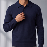 Men's Polo Jumper – Open Collar, Relaxed Fit – image 3